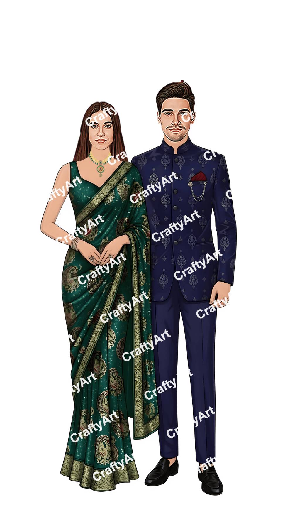Romantic Anniversary Caricature Design for Timeless Love