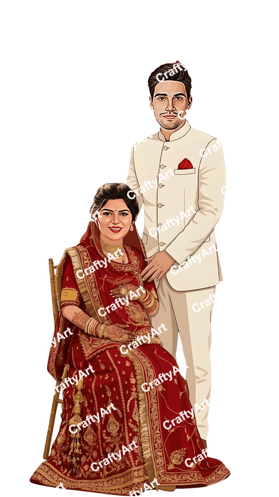 Preview Caricature for Modern Baby Shower Couple Caricature for Families