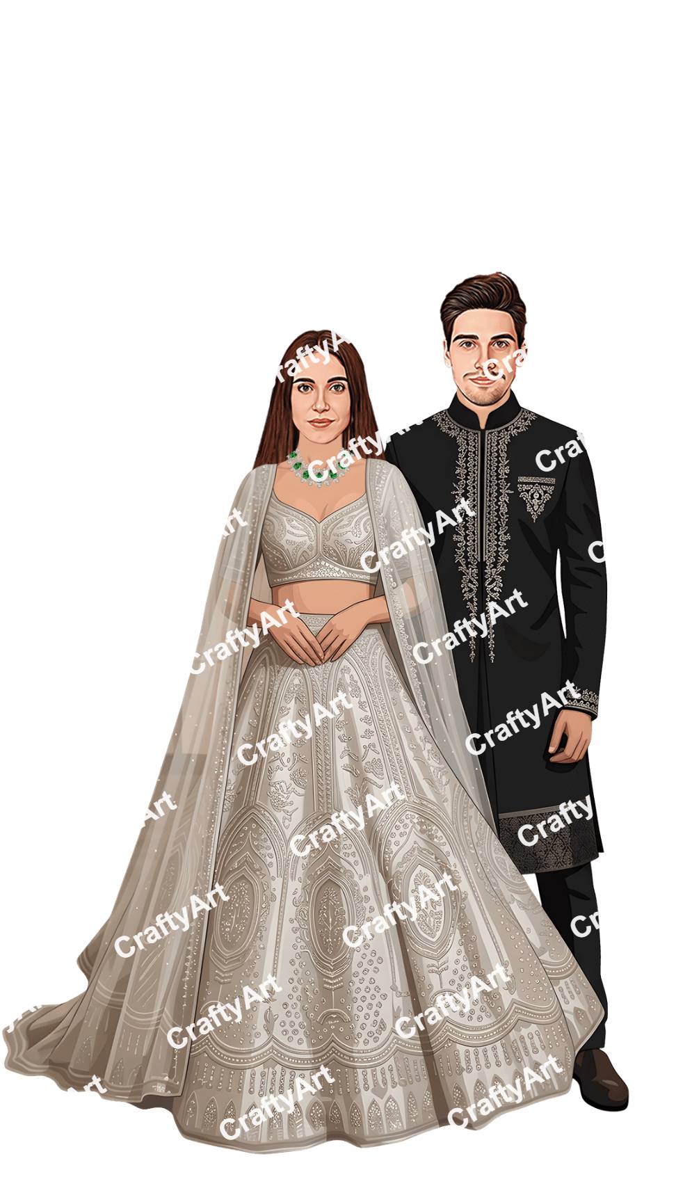 Stylish Digital Engagement Caricature Design in Theme