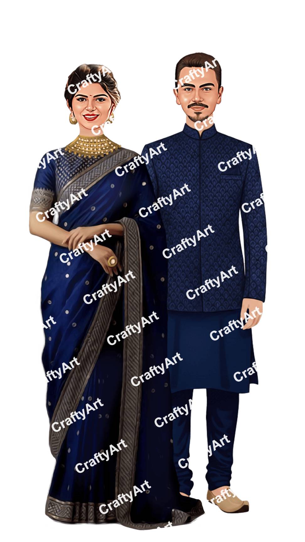 Elegant Nepali Wedding Caricature for Couples 2025