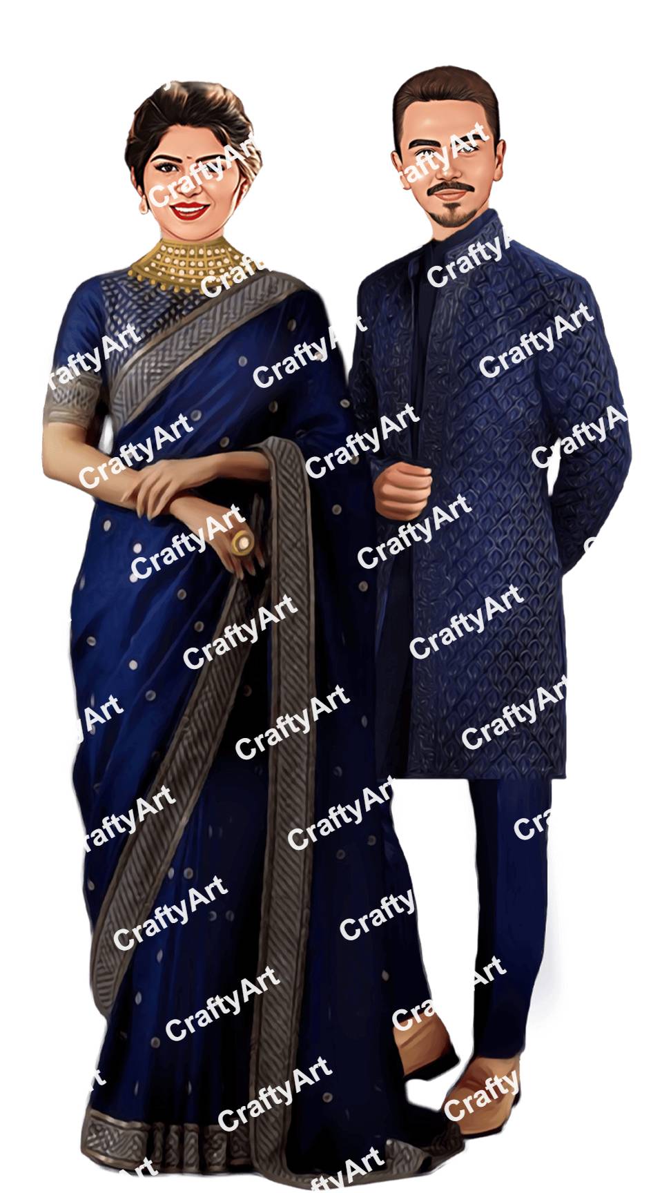 Elegant Nepali Wedding Caricature for Couples 2025