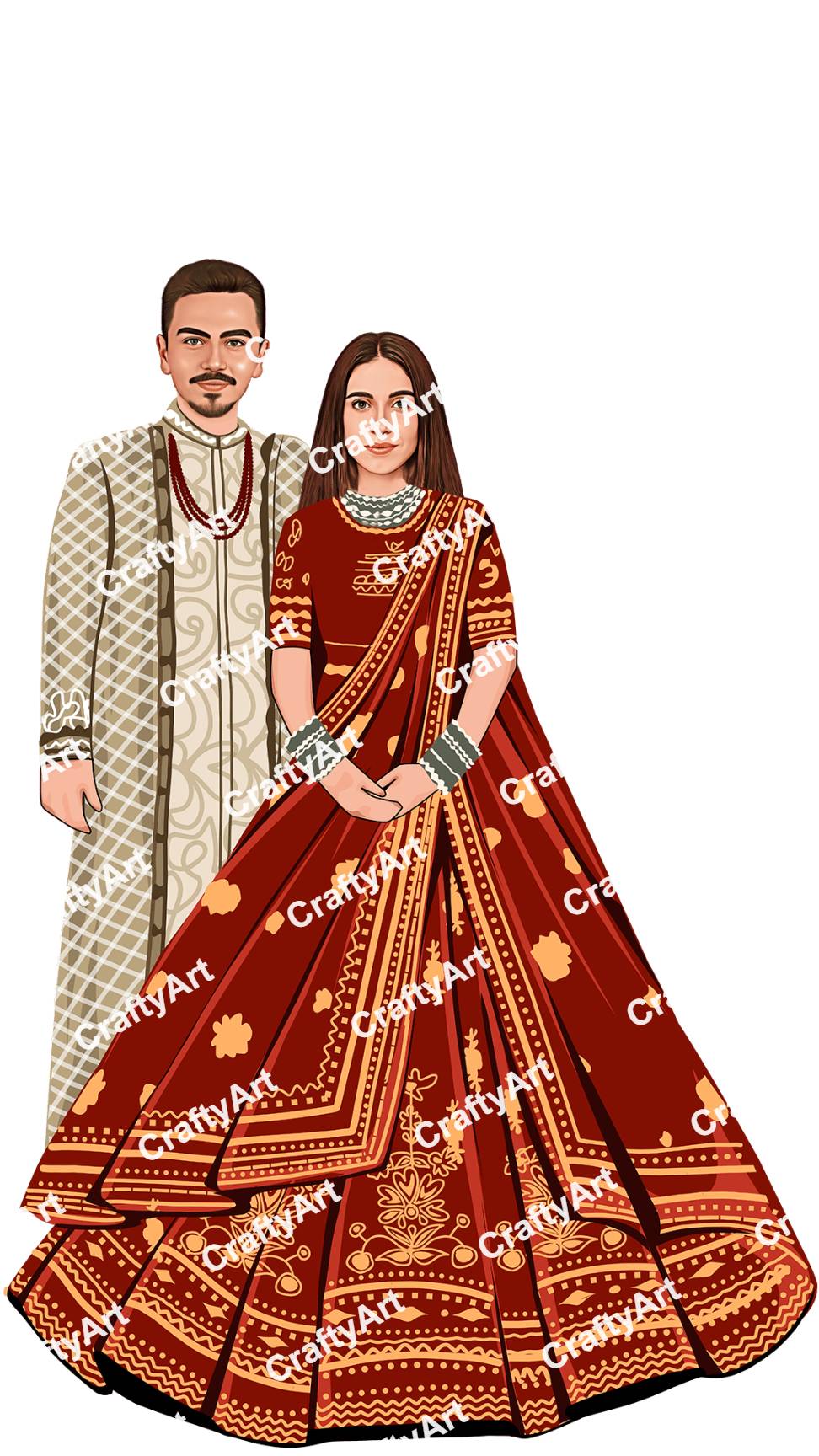 Bride and Groom Caricature for Wedding Invitations