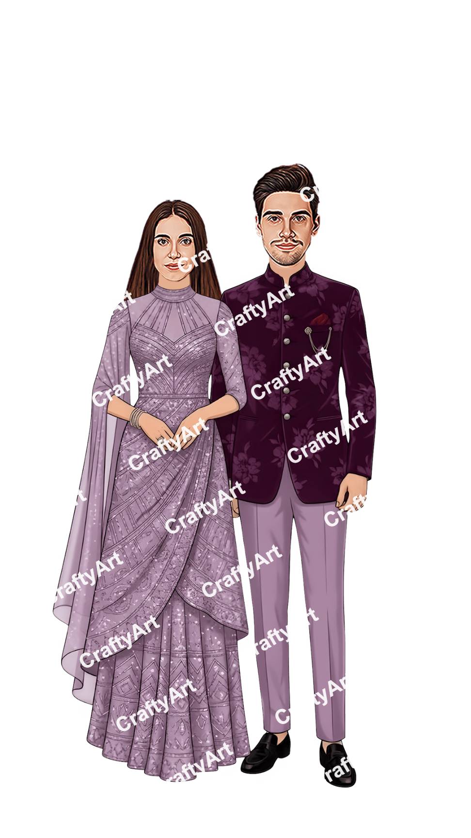 Reception Couple Caricature for Elegant Wedding Memories