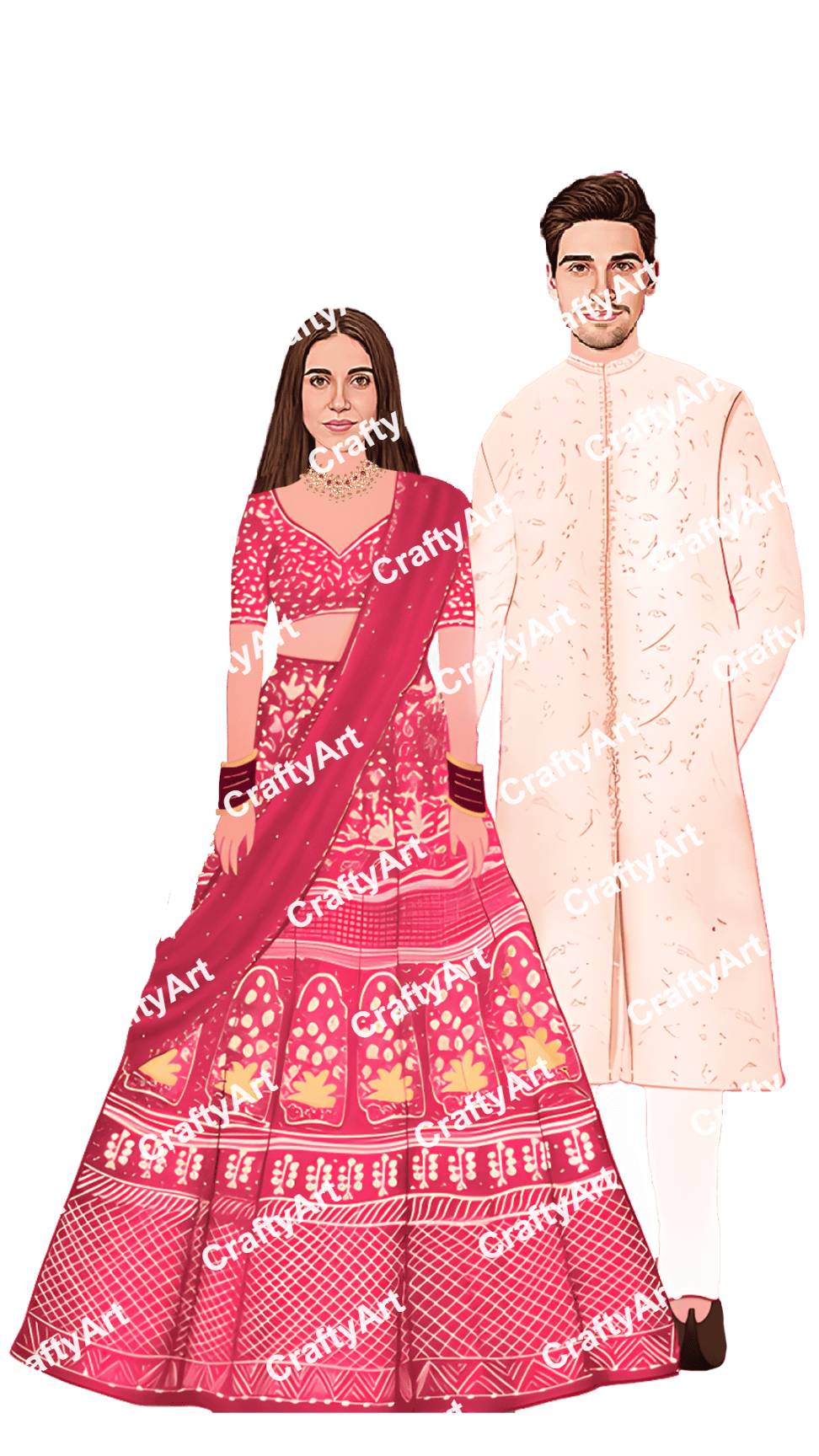 Wedding Caricature Maker Online with Cultural Wedding Vibes