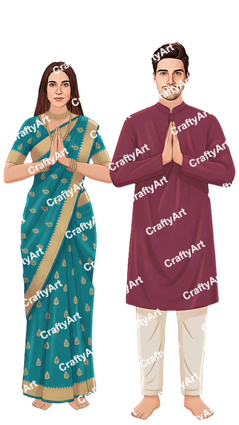 Gujarati Chandla Vidhi Caricature Celebrating Traditions