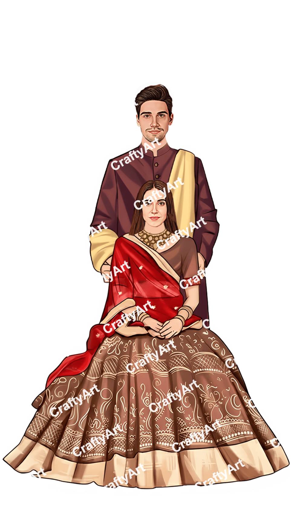 Royal Wedding Caricature Artwork for Grand Celebrations