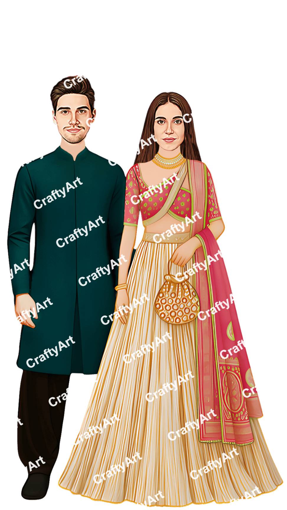 Custom Garba Night Caricature for Colorful Event Invitations