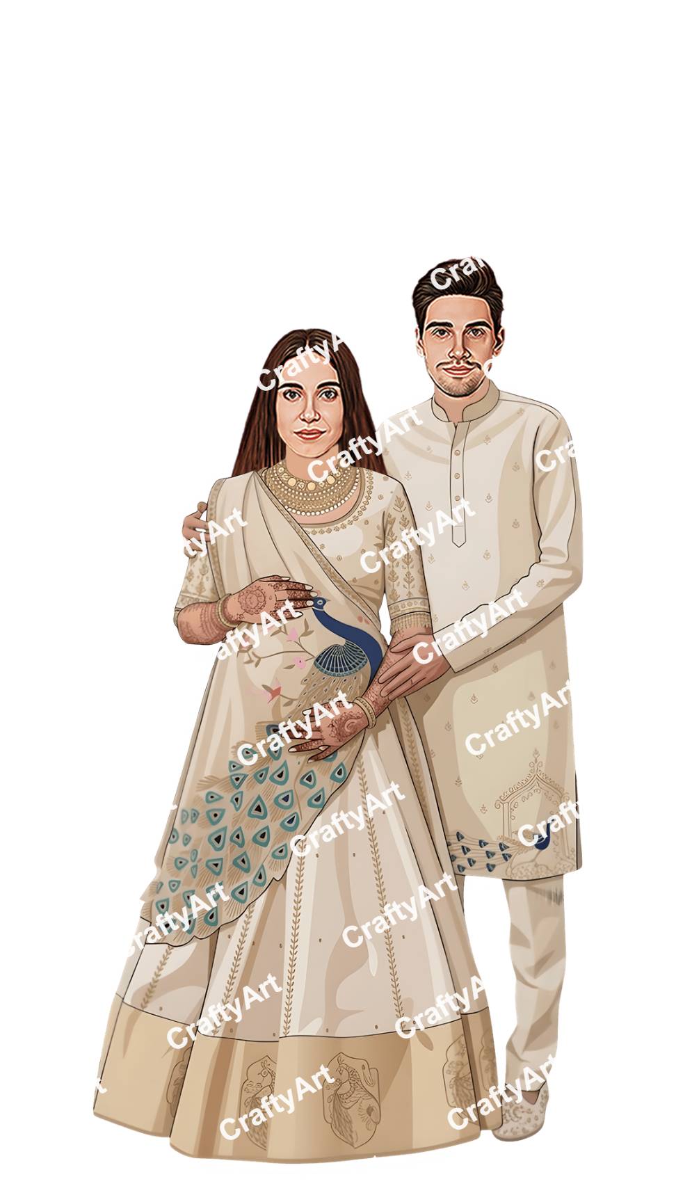 Preview Caricature for New Baby Shower Couple Caricature Art Design