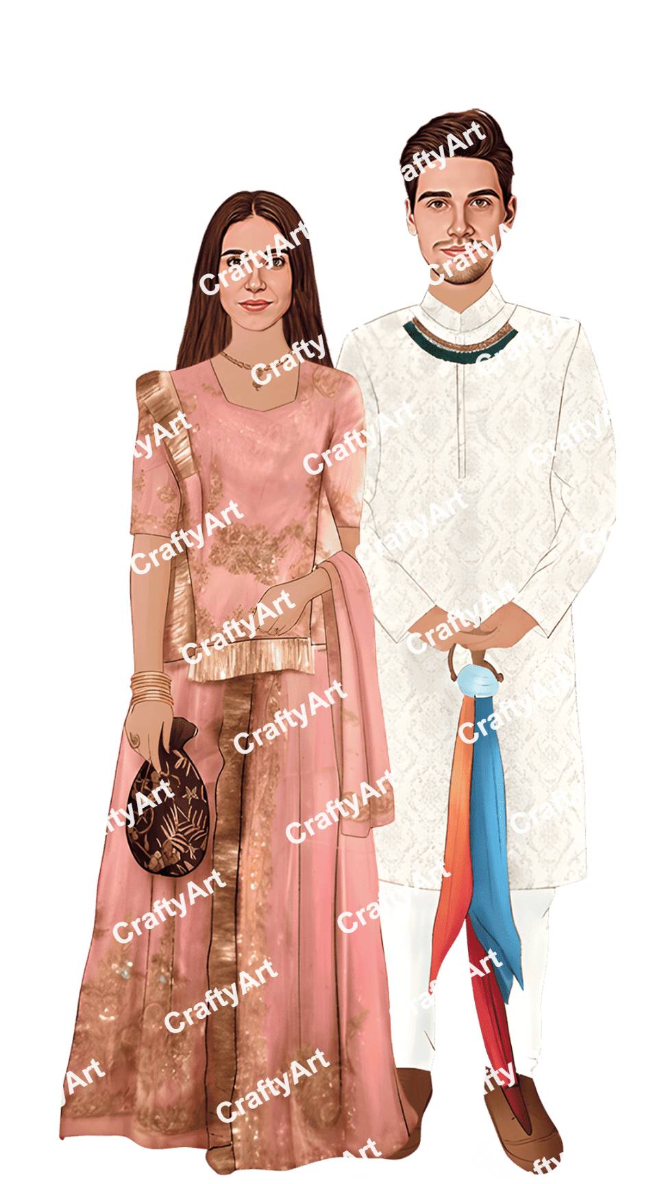 Buy Custom Rajasthani Wedding Caricature PNG Online