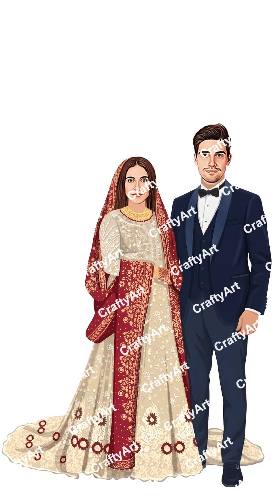 Digital Invitations Wedding Caricature in Modern Design