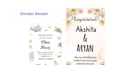 Simple Gender Reveal Party Card