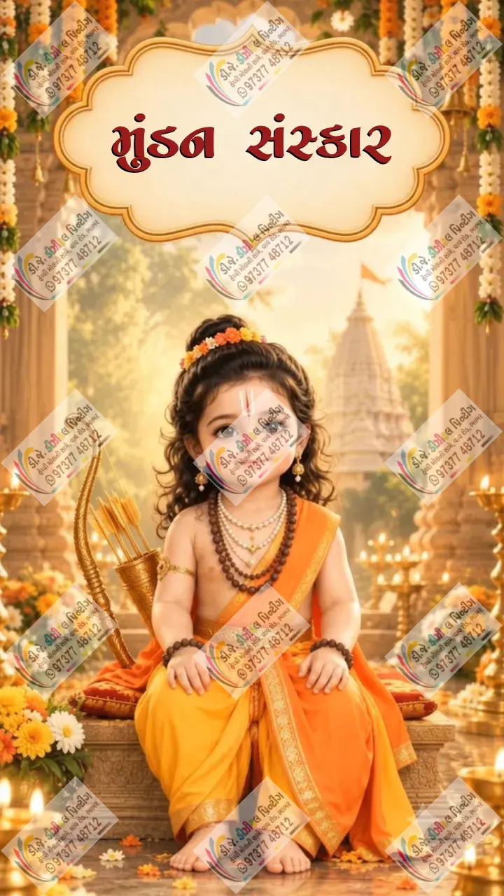 Gujarati Mundan sanskar ceremony invitation video Template
