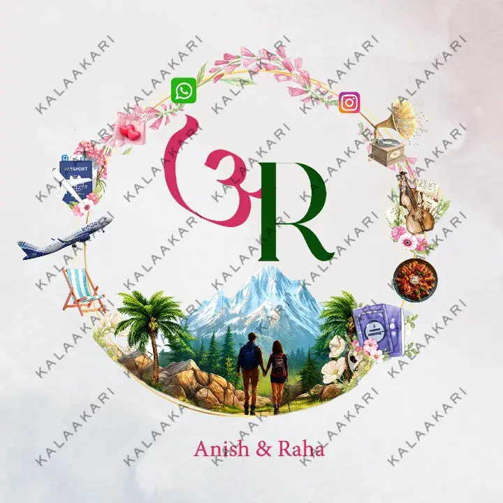 Engagement Logo with Travel Adventure Love Theme