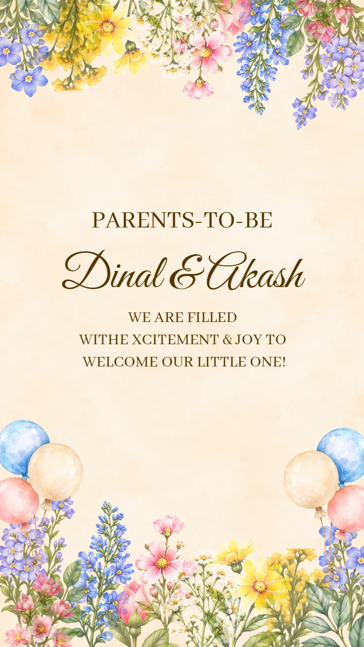 Baby Shower Invitation Video in English with Floral Theme