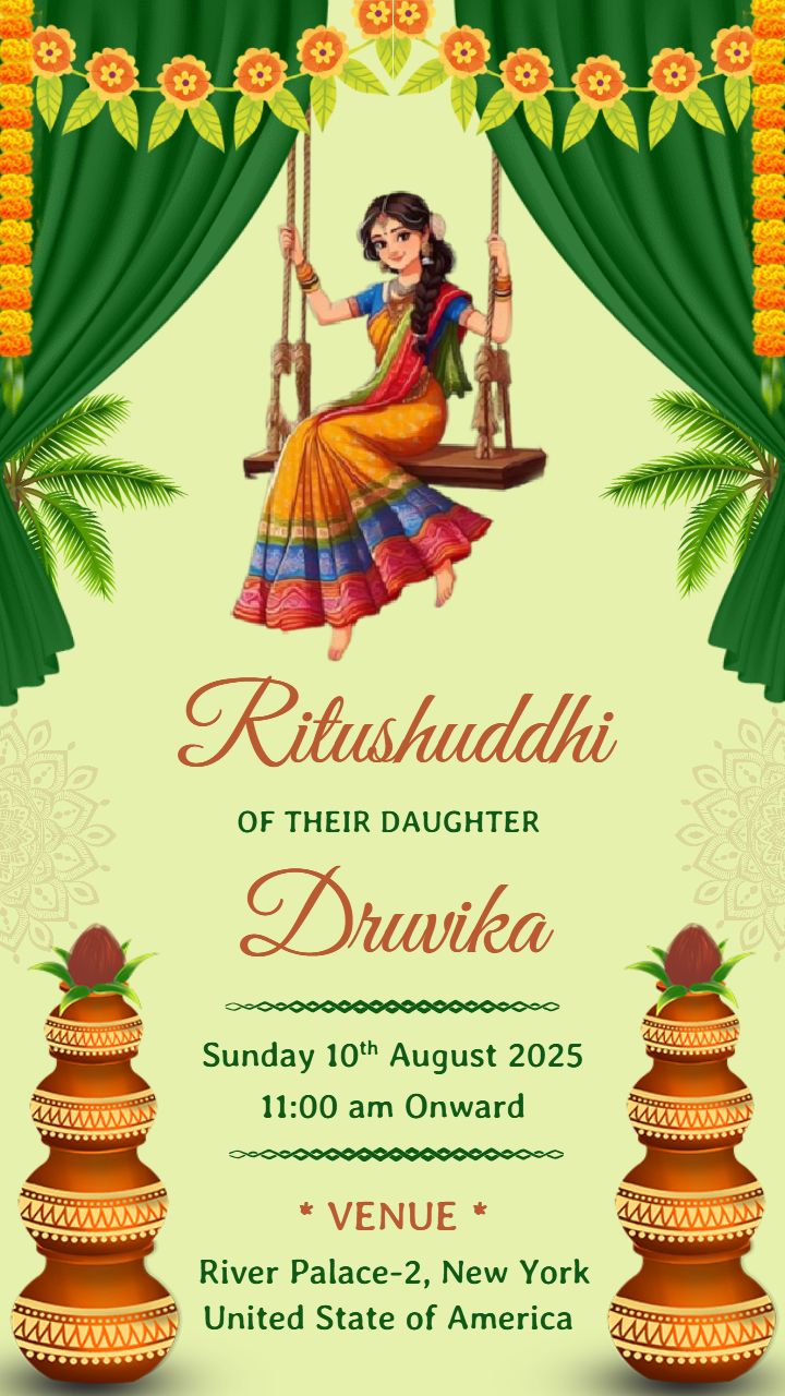 Ritushuddhi Ceremony Invitation Online Free