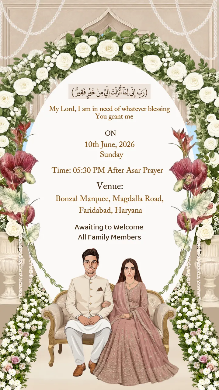 Muslim Engagement Invitation Video Maker Online