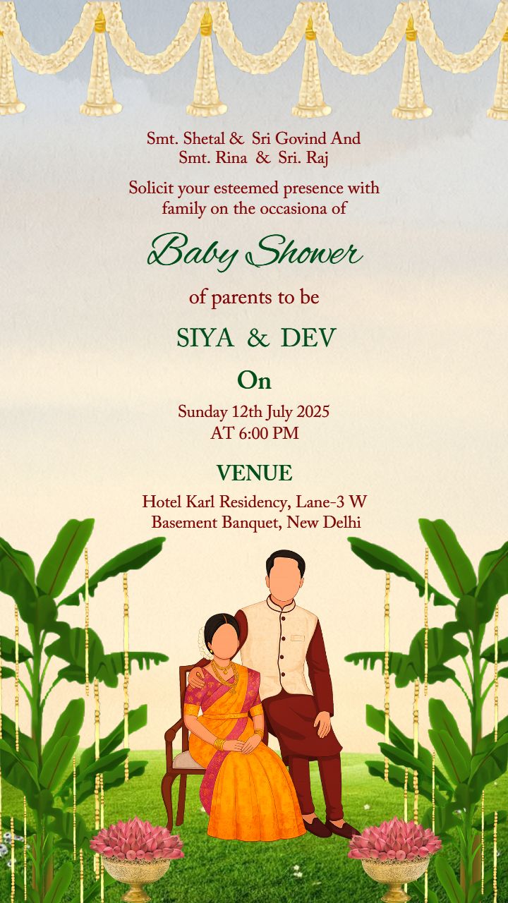 Traditional Couple Baby Shower Video Invitation Design