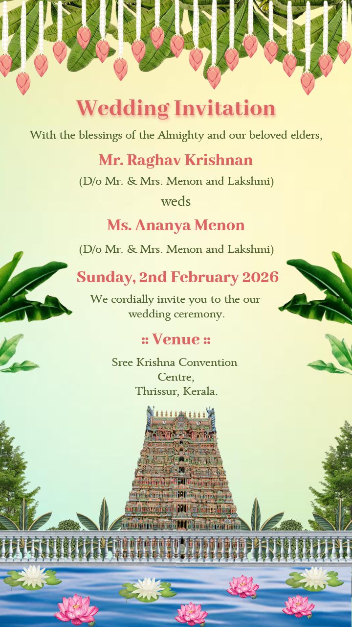 Modern Tamil Marriage Invitation Templates Free