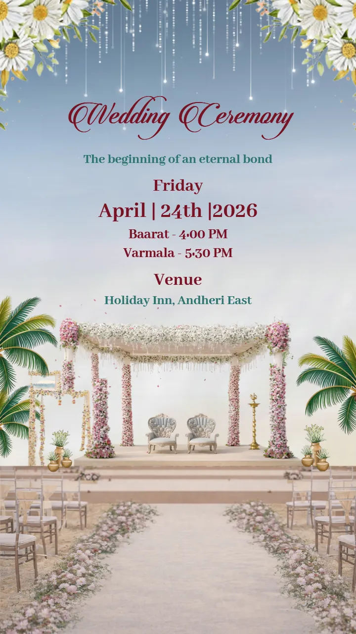 Wedding Invitation Video With Floral Garden Theme