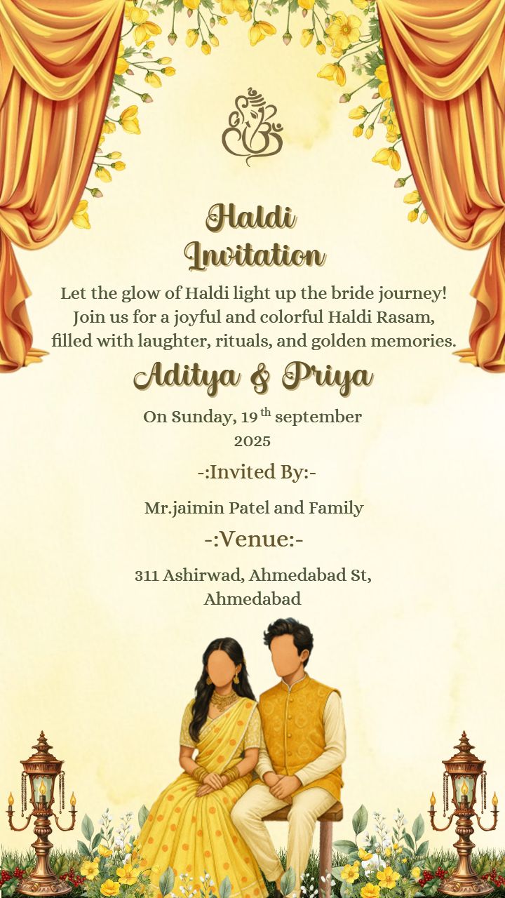 Haldi Invitation Card Design with Traditional Touch