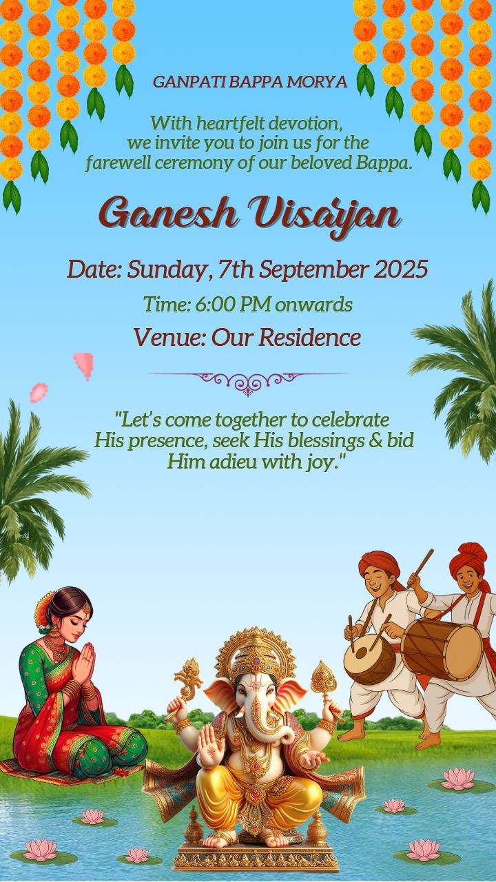 Ganesh Visarjan Status Video for Social Media