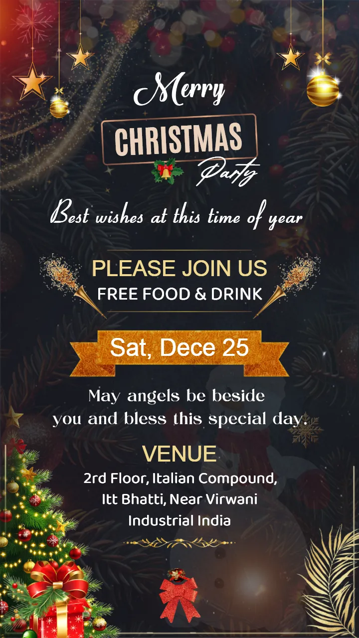 Christmas Night Party Invitation for Joyful Holiday Events
