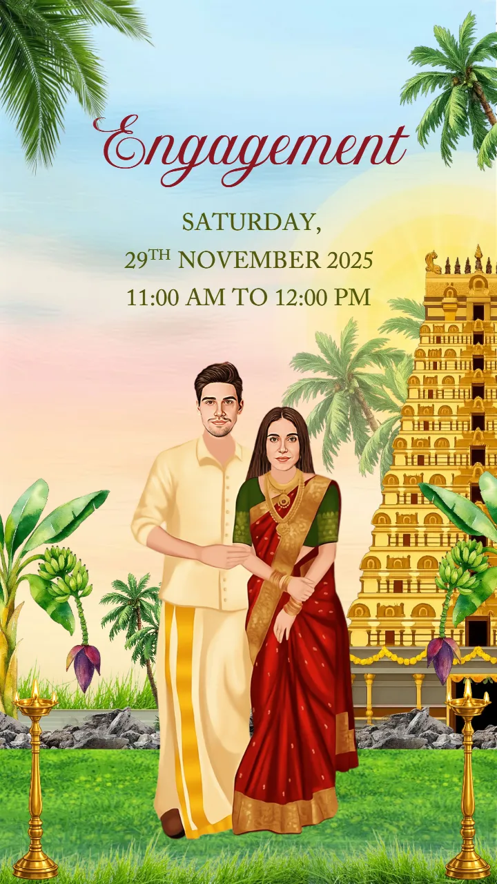 South Indian Style Engagement Invitation Video Design