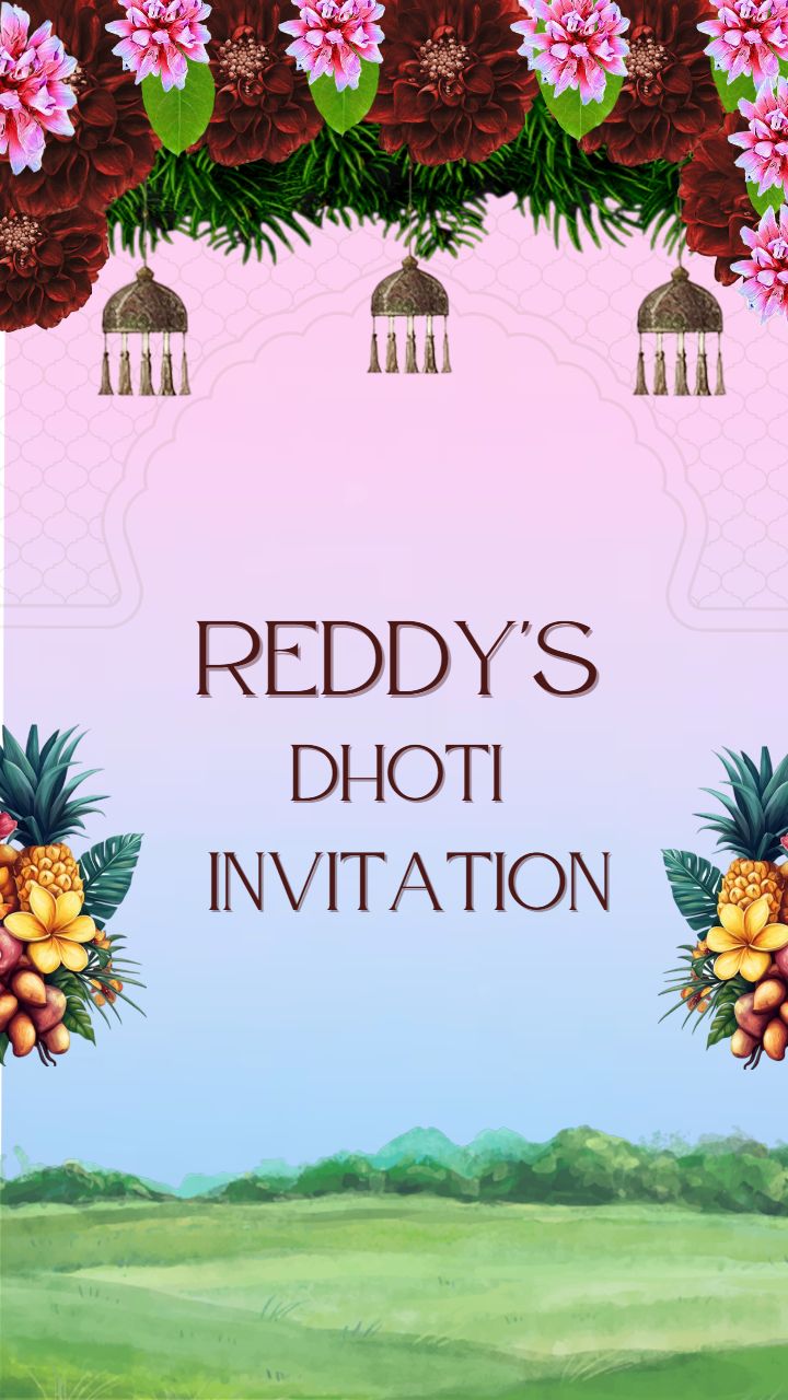 Dhoti Ceremony Invitation Card for Son