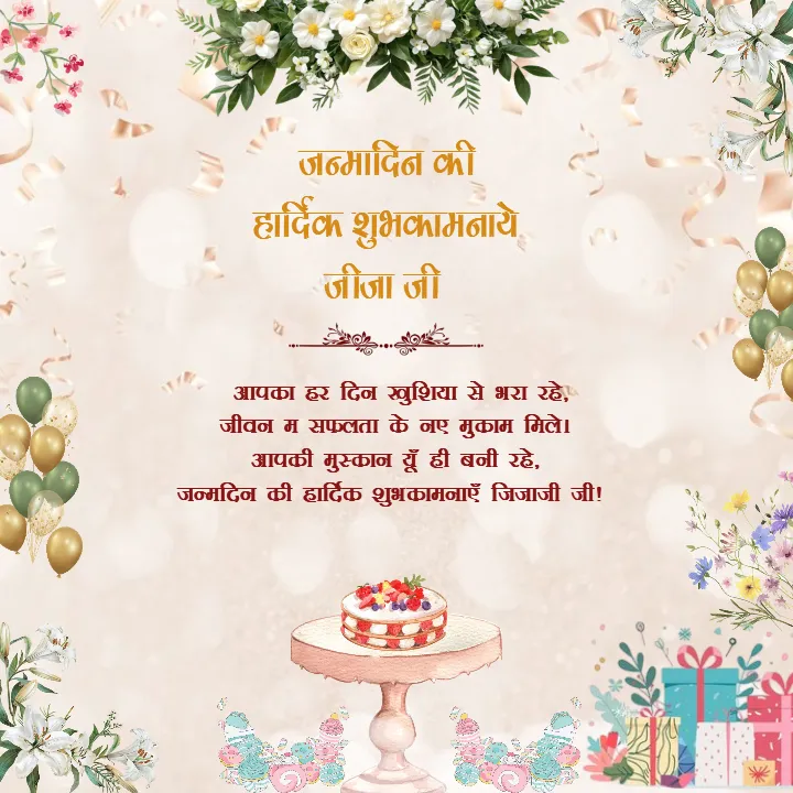 Birthday Wishes Card in Hindi for Jiju with Showing Love