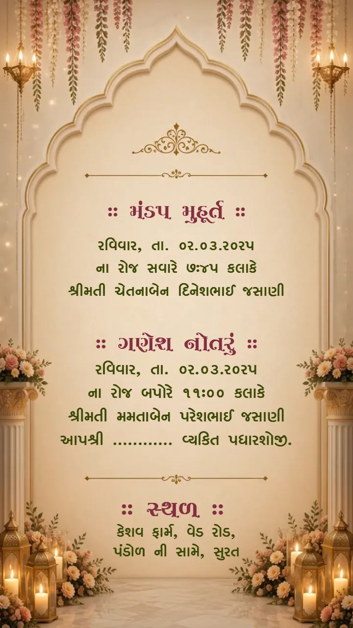 3D Gujarati Wedding Invitation Video for Grand Celebrations
