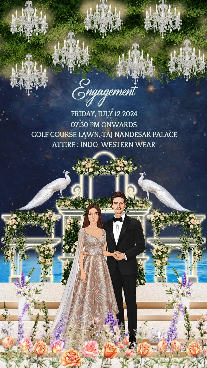 Wedding Invitation Video Featuring White Peacock Theme