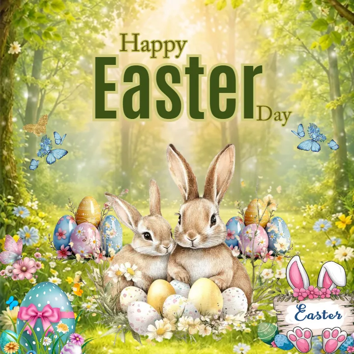 Customizable Happy Easter Image in English Online Free HD