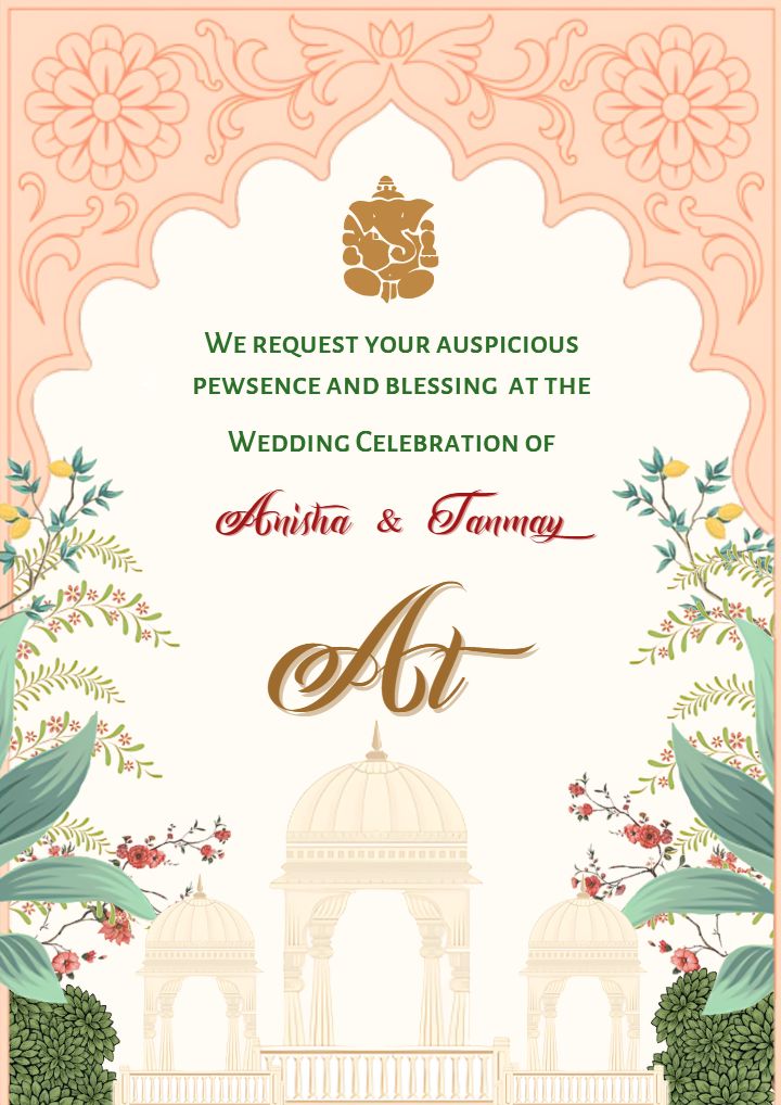 Wedding Itinerary Invitation Template with Nature Touch