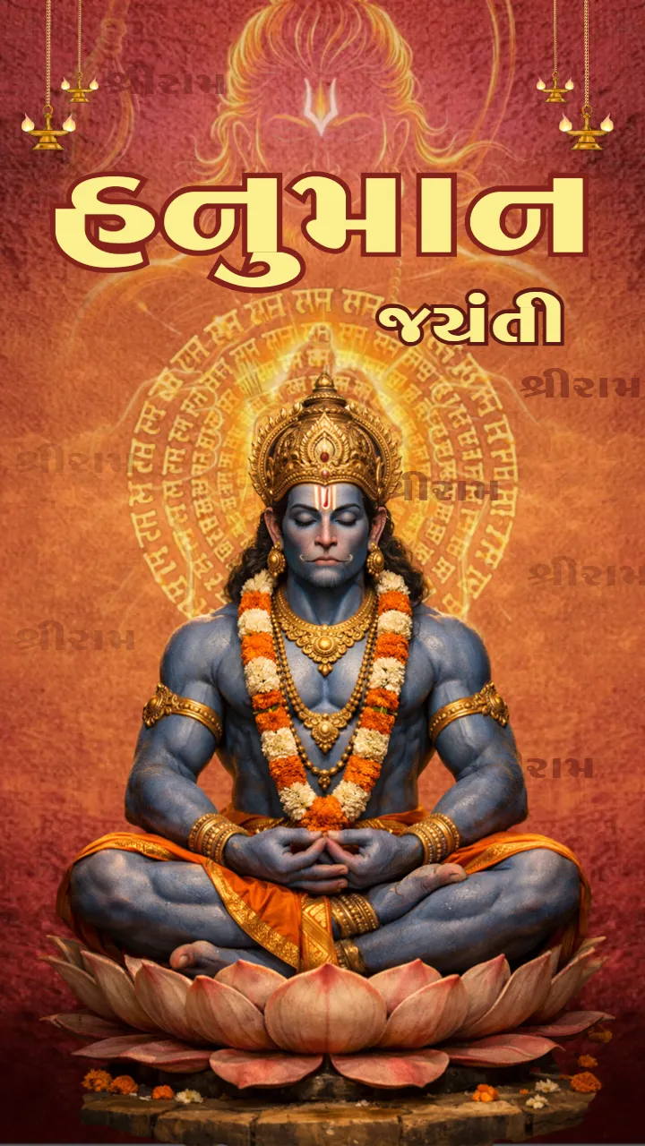 Free Hanuman Jayanti Images in Gujarati for Sharing Online