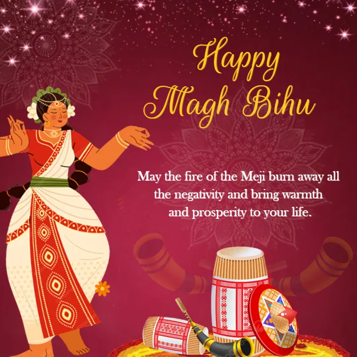 Magh Bihu Wishes Image English HD Download for 2026 Free
