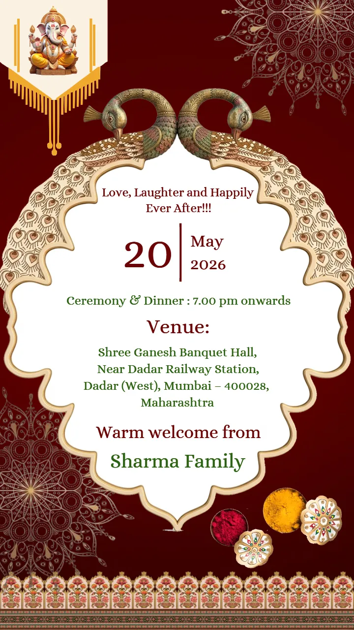 Traditional Marathi Sakharpuda Invitation Video Design