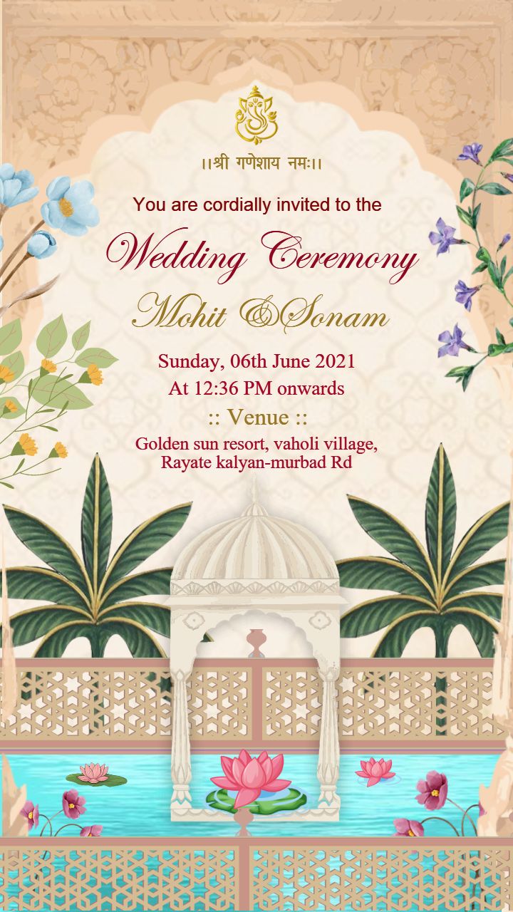 Unique wedding Invitation template for memorable events
