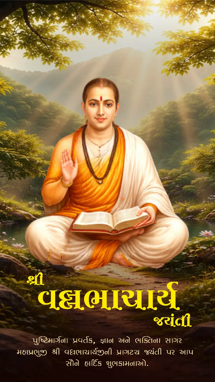 Latest Shree Vallabhacharya Jayanti Wishes in Gujarati HD