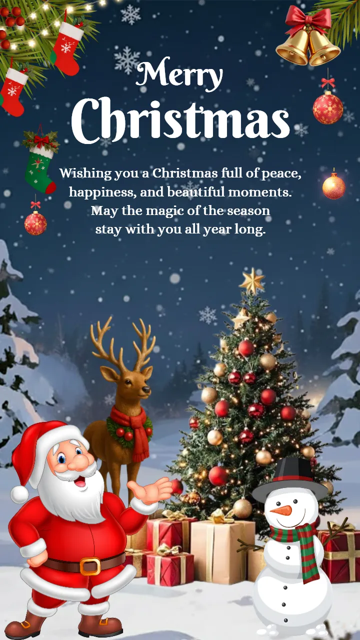 Happy Christmas Wishes Image to Share with Lovely Friends
