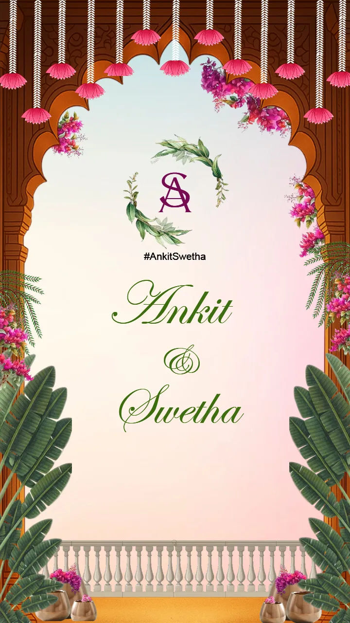Tamil Wedding Invitation Card Online With Floral Temple Bell