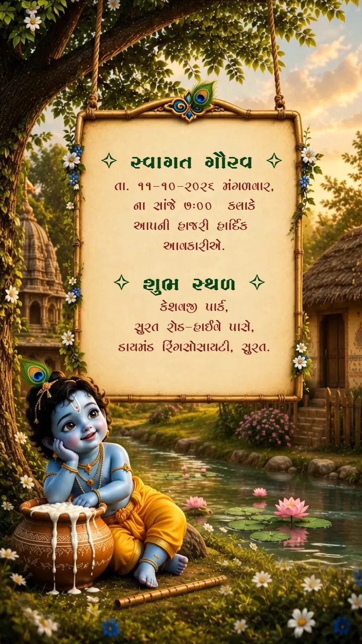 Download 3D Krishna Theme Baby Shower Invitation Video Ideas