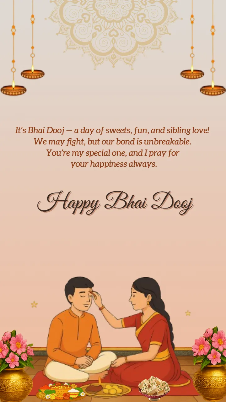 Cute Bhai Dooj Images for Brother and Sister in English