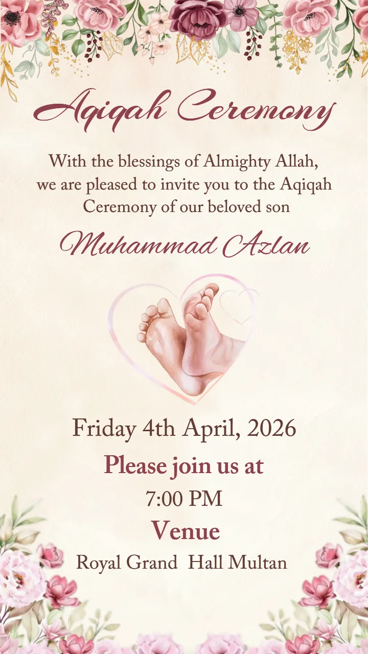 Hakika Ceremony Invitation for Modern Muslim Families