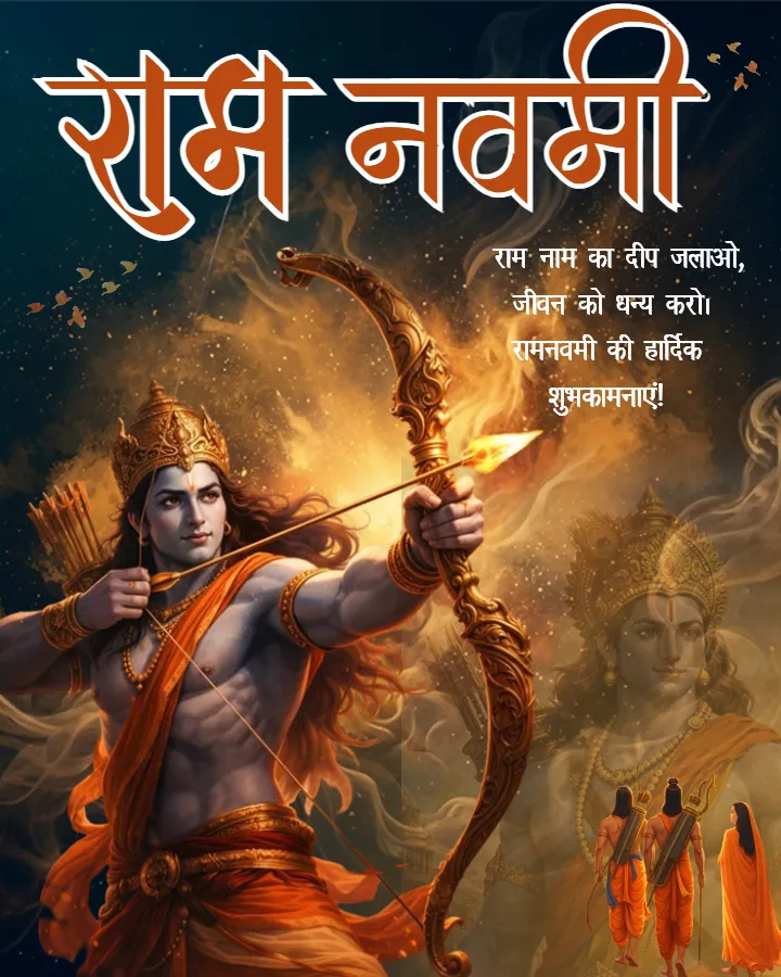 Beautiful Online Ram Navami Wishes in Hindi HD Designs