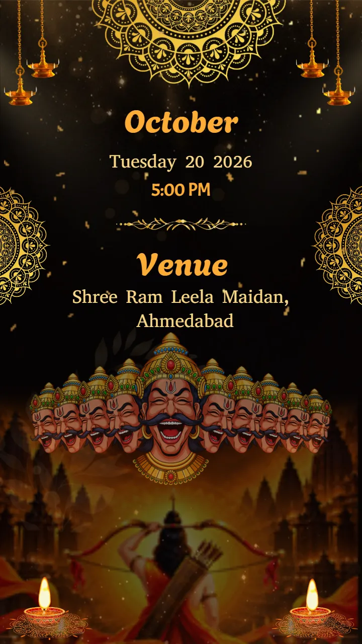 Dussehra Invitation Video in English Customize Your Invite
