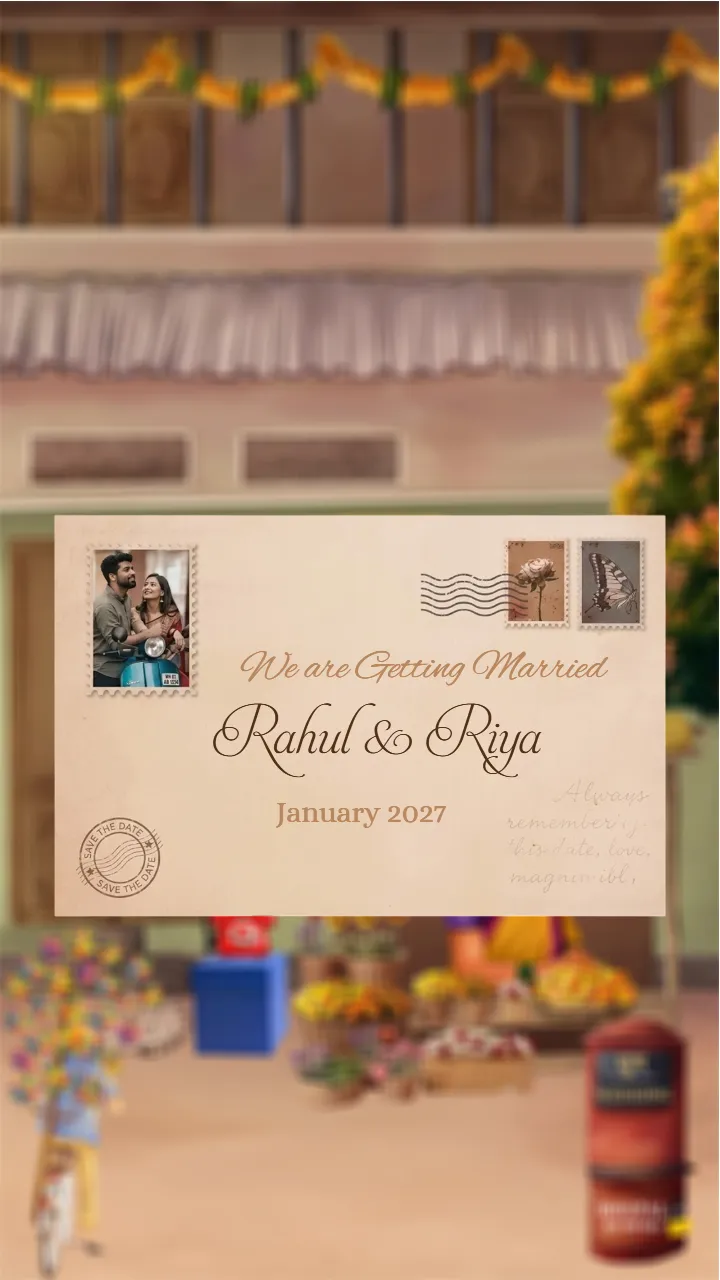 Save The Date Video with Vintage Indian Street Theme