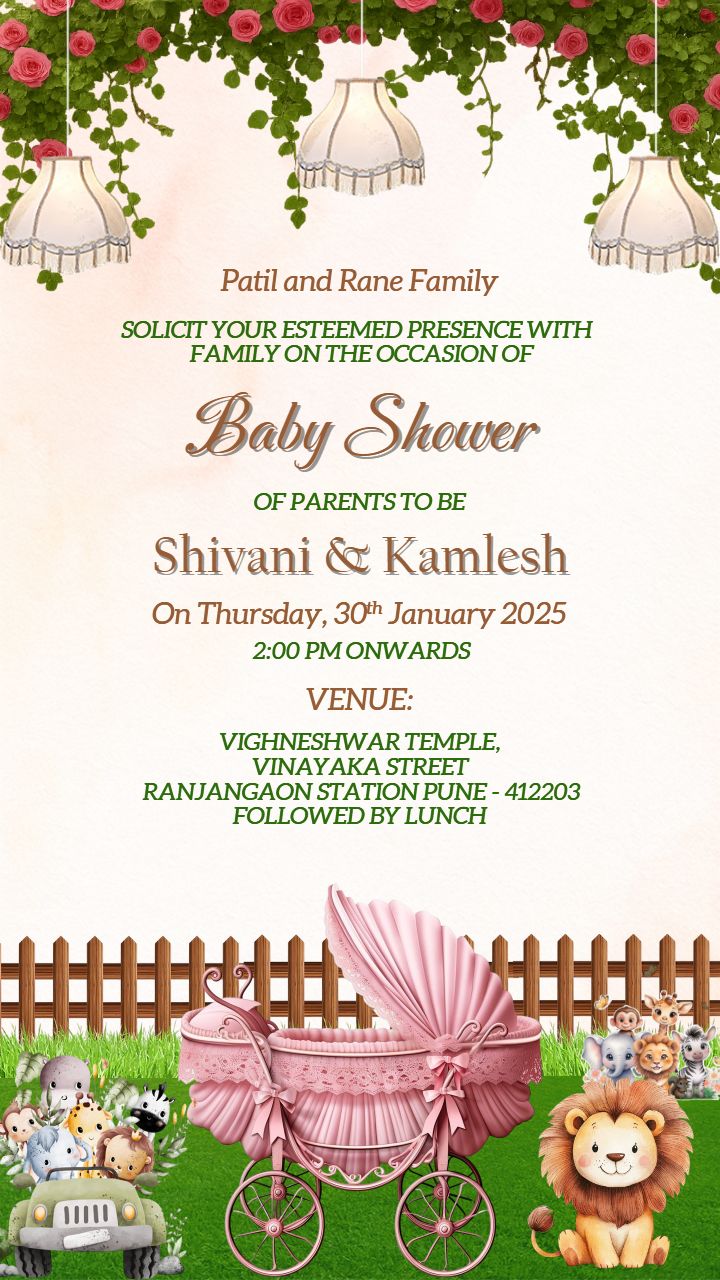 Traditional Baby Shower Invitation with Video Design