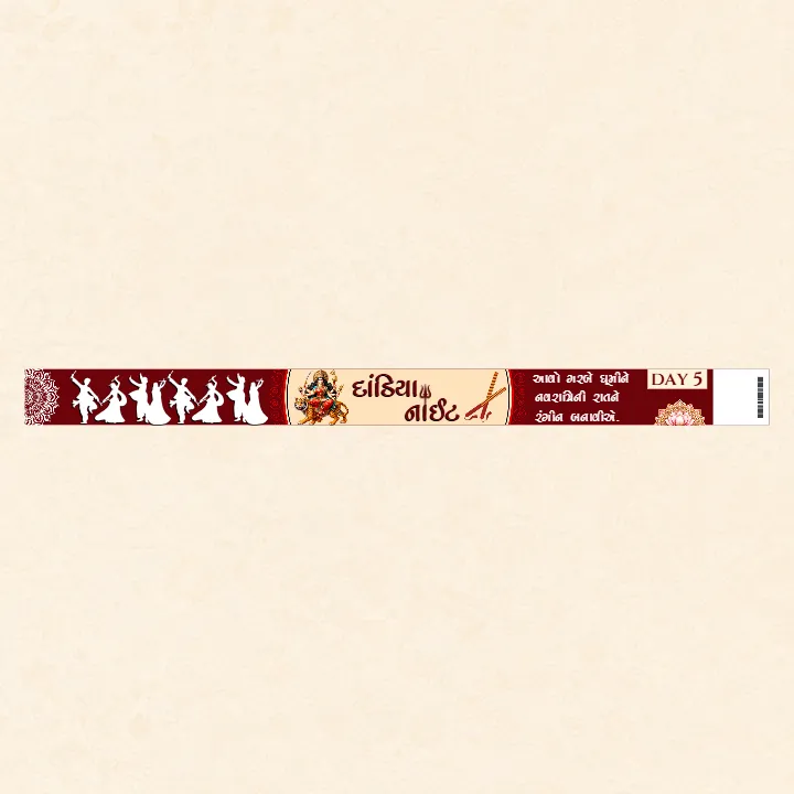 Navratri Wristband in Gujarati for Event Entry