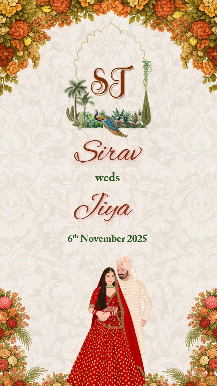 Elegant Wedding Invitations with Royal Couple Illustration