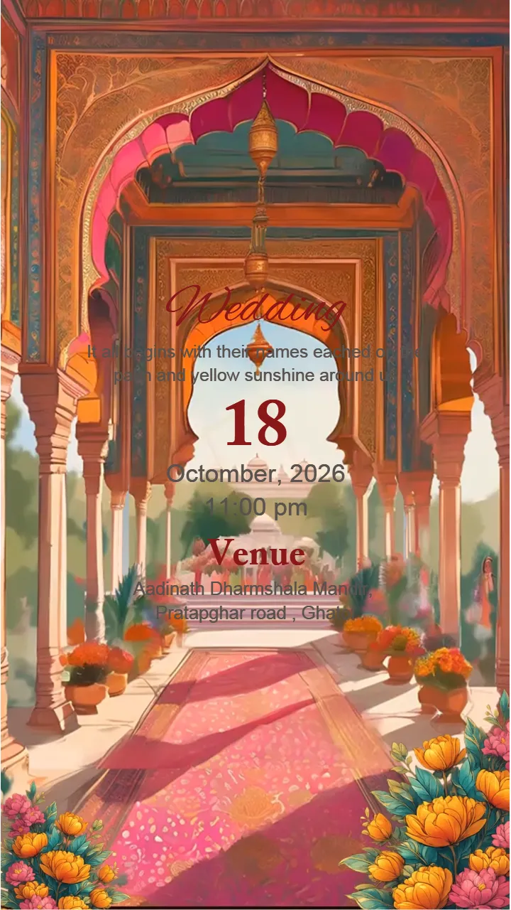 3D Wedding Invitation Video with Royal Palace Theme